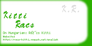 kitti racs business card